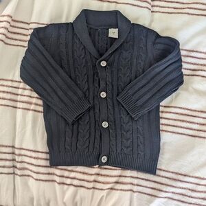 Cozy Navy Cable Knit Kids Cardigan